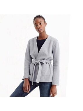 J Crew Wrap front Cardigan in Cotton Jersey